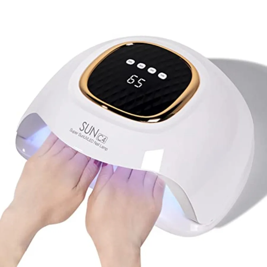 

UV Nail Lamp Fast Drying Powerful Efficient LED Nail Lamp with 4 Timing Settings Infrared Automatic Sensor Professional UV Ligh