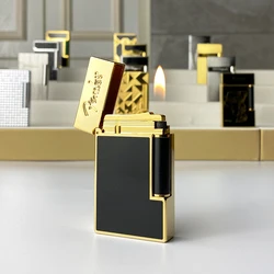 New commemorative edition single and double flame luxury lighter Ping Sound natural paint cigarette smoking butane lighter 18121