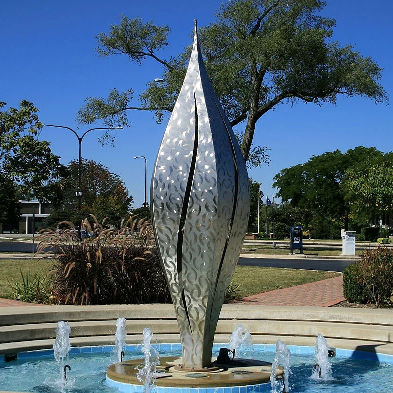 Contemporary low price garden high quality art stainless steel fountain sculpture for outdoor decoration