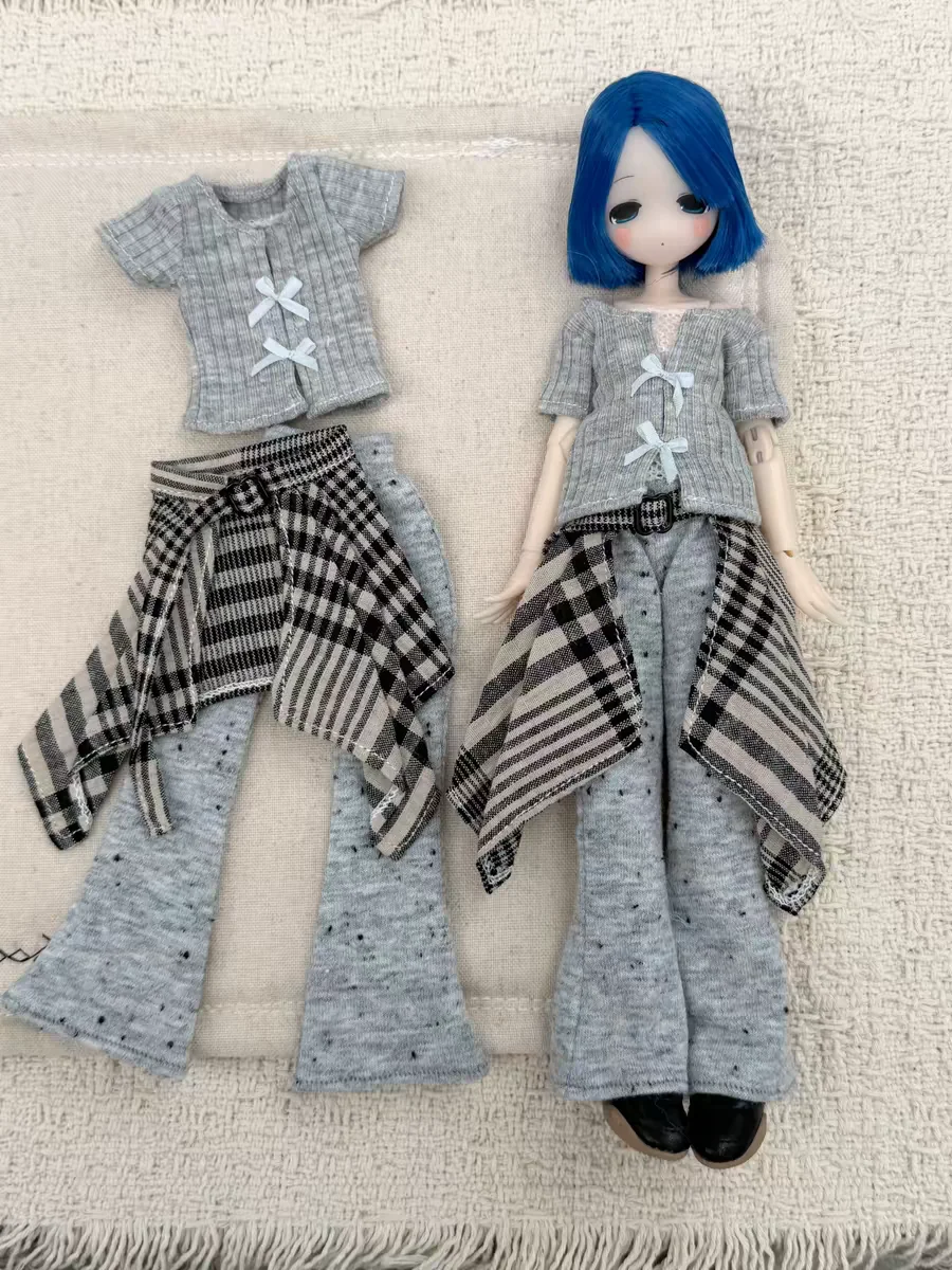 Dula Doll Clothes Handmade Grey Knitted Set for Blythe Landoudou Landazz ob24ob22 momoko Azone Doll