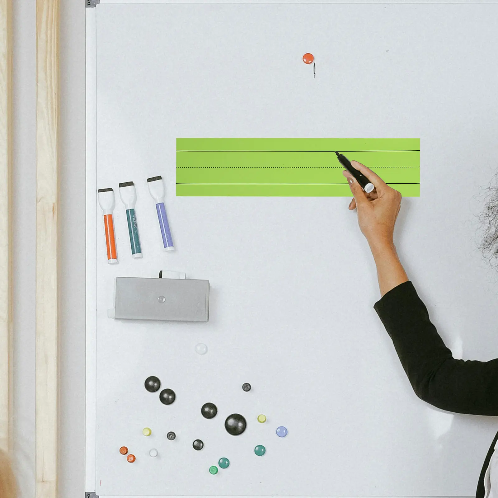 

4pcs Magnetic 30 5x7 6cm Reusable Dry Erase Sentence Strips Fridge Teacher Whiteboard Classroom Tools
