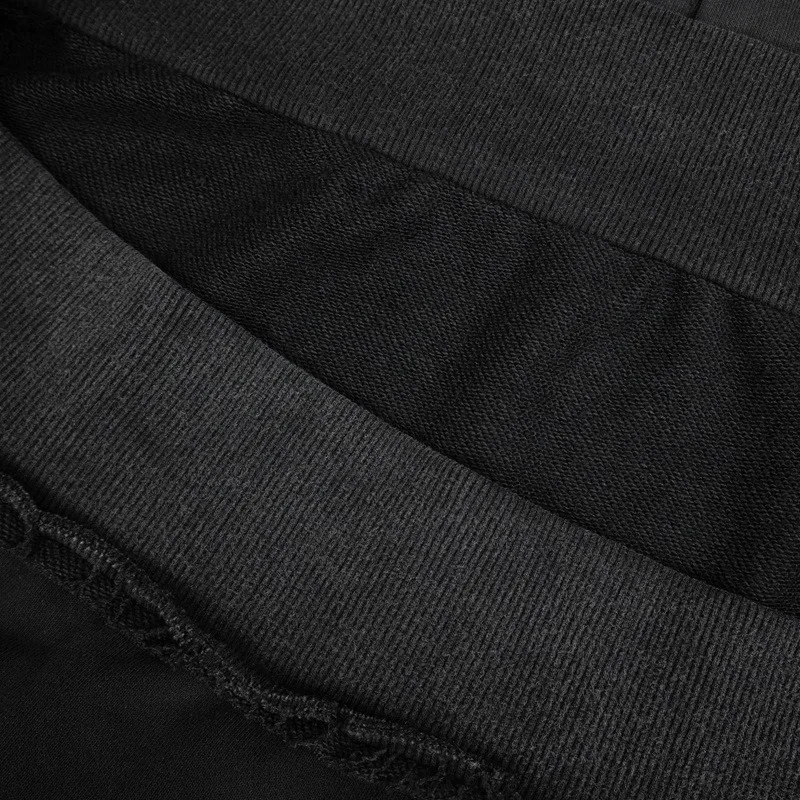 Y2k Autumn Winter New Mens Loose Casual Polo Sweatshirt Retro Washed Black Sporty Top