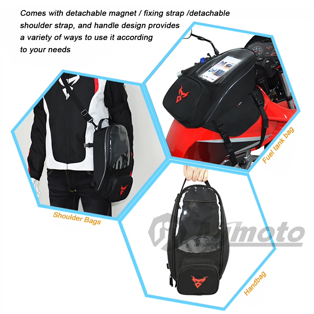 Motorcycle Navigation Tank Bag Large Capacity For Honda Yamaha Motorbike Universal Strong Magnetic Bag Motorbike Bag Touchscreen