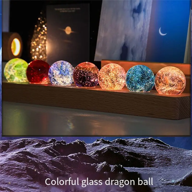 A21Q -Fantasy Colorful Glass Star Ball Luminous Planet Astronomy Planets Ball Fantastic Style Home-Decoration