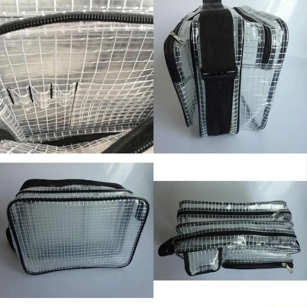 

X90D Anti-Static Clear PVC Bag Cleanroom Engineer Tool Bag Crossbody for Put Computer Tools