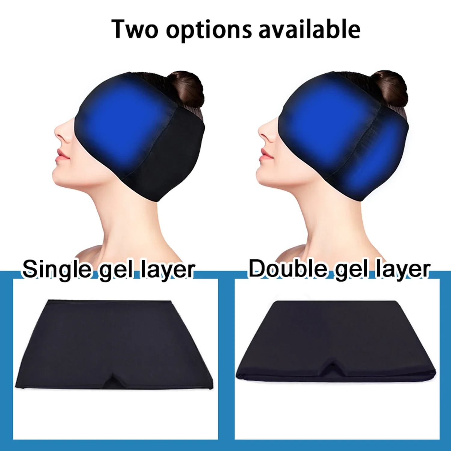 Gel Hot Cold Therapy Headache Migraine Relief Cap For Chemo,Sinus,Neck Wearable Therapy Wrap Stress Pressure Pain Relief Massage - view 3