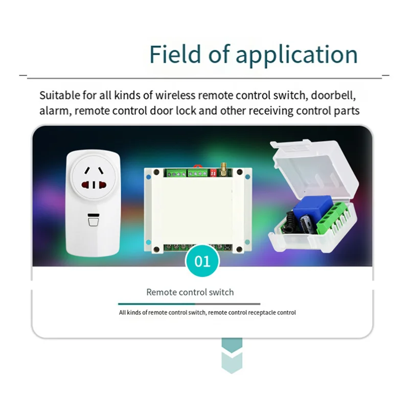 BNVN-433Mhz 8CH 슈퍼헤테로다인 수신 모듈(디코딩 포함) 8방향 제어 포도어 액세스 무선 신호 수신기