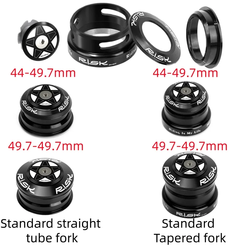 

44-49,7 мм подшипники для велосипедной гарнитуры из алюминиевого сплава для 1,5 вилки с конической/прямой трубкой, аксессуары для велосипедной гарнитуры MTB