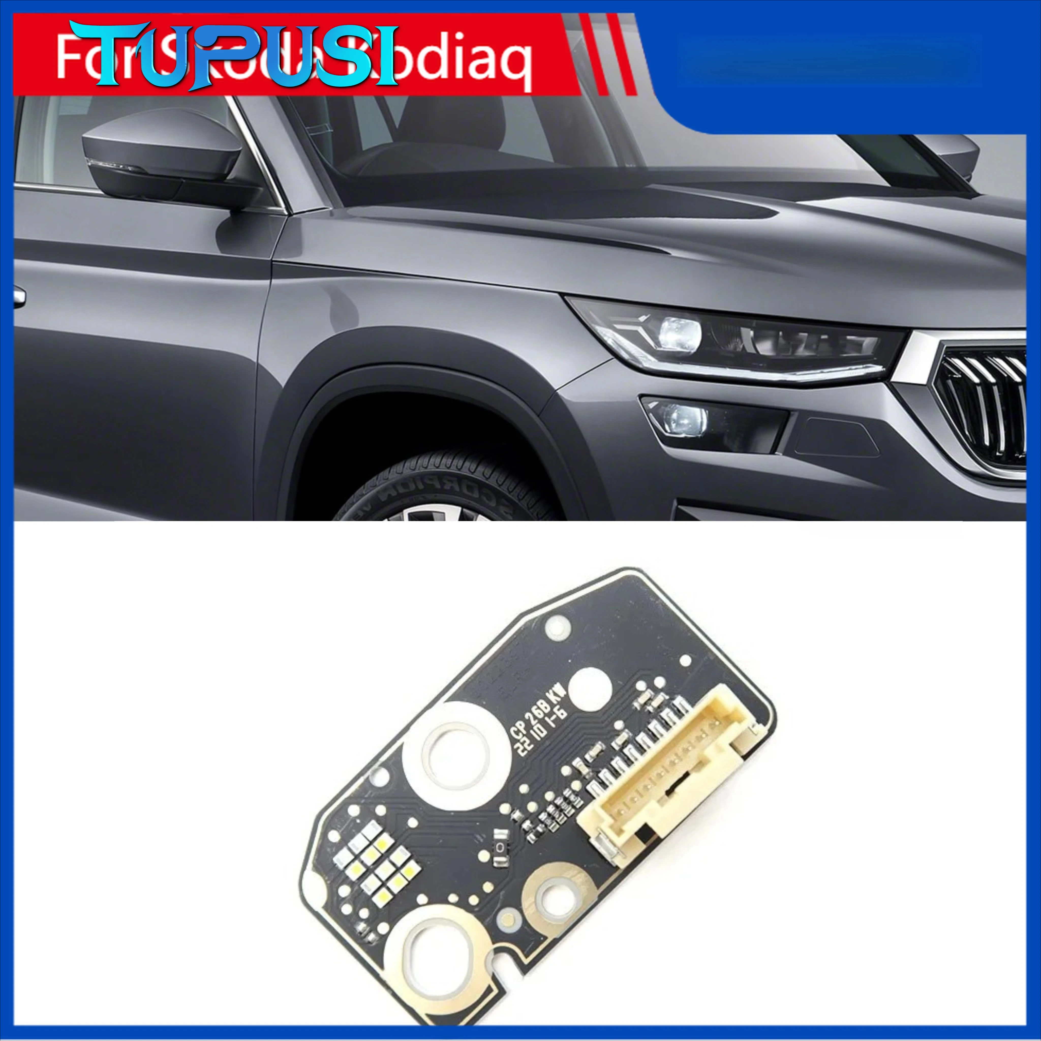 

Для Skoda Kodiaq 2017-2024: Белый чип-модуль DRL для фар, источник света, плата Angel Eye, чип для дневных ходовых огней