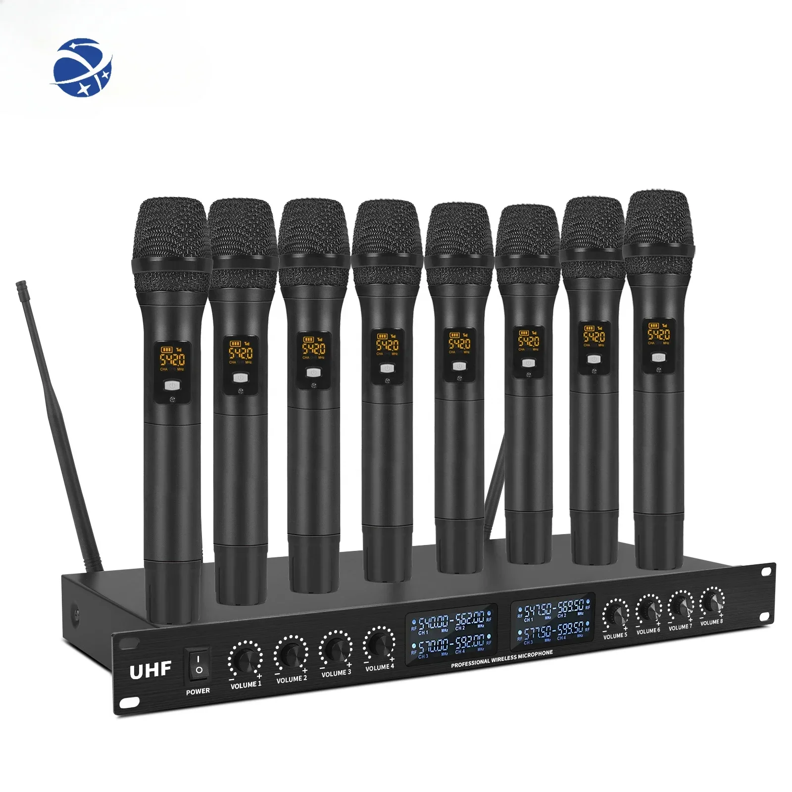 

YT8 Factory Price Dynamic Handheld Wireless Vocal Mic UHF 8 Channel Microphone