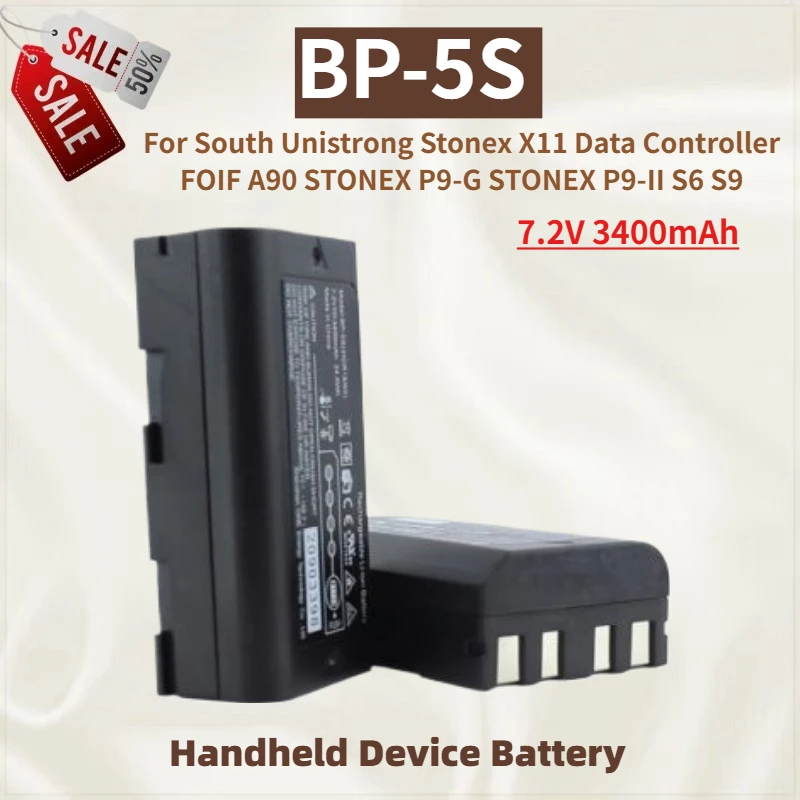 

Высококачественный аккумулятор BP-5S 7.2V 3400mAh для контроллеров South Unistrong Stonex X11, STONEX P9-G, STONEX P9-II, S6, S9, FOIF A90