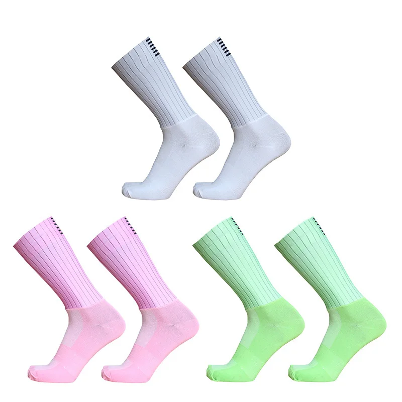 Chaussettes coordonnantes en silicone pour équipe, sans couture, pour le sport, la course à pied, le vélo de route