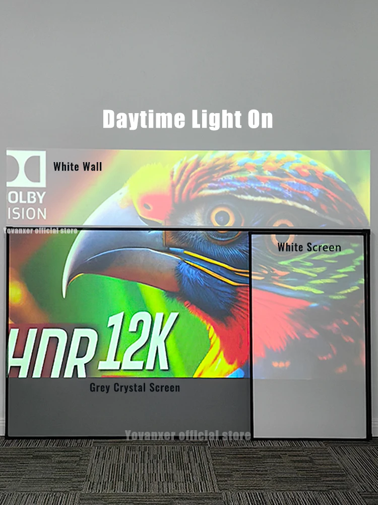 ALR Projector Screen Grey Crystal Ambient Light Rejecting Fixed Frame 1CM Ultra Narrow Border 3D 4K 8K Projection 2025 Popular