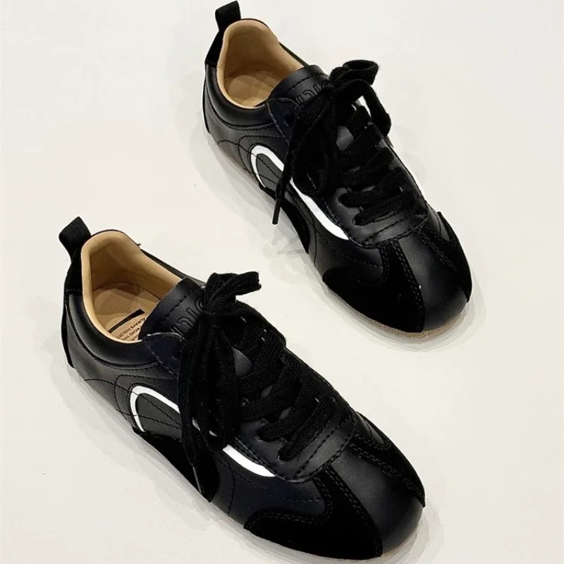 Весенние новые стильные женские кроссовки в стиле ретро с мягкой плоской подошвой, дышащие повседневные удобные женские туфли на шнуровке на подкладке