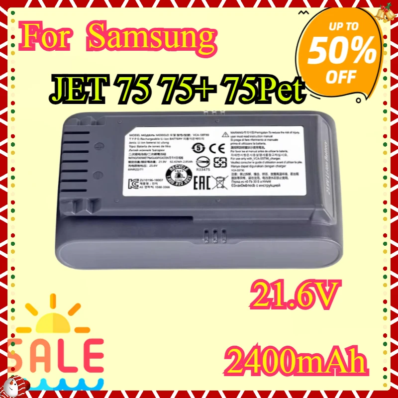 

For Samsung Jet 75 Jet 90 Jet75 Jet90 VS70 VS9000 VS20T7532T1 DJ96-00221A VCA-SBT9O VCA-SBT90E Vacuum Cleaner GRAY Battery