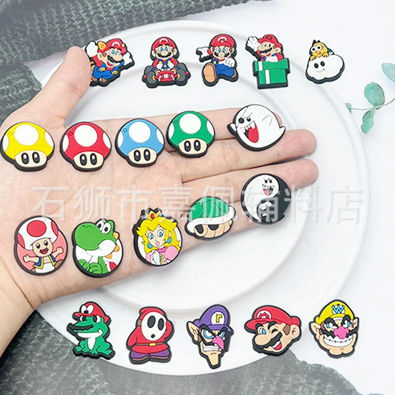 2024New 25Pcs/set Super mario shoes Charms Slippers Decorative Accessories Shoes Flower Sandals Ornaments Shoe Decoration Buckle