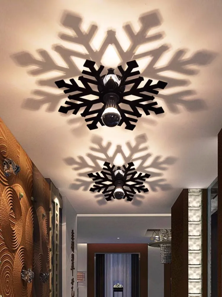 

Novelty Led snowflake wall light fixtures Acrylic Shadow porch light Bedroom ceiling fixtures Corridor Balcony Wall sconces 220V