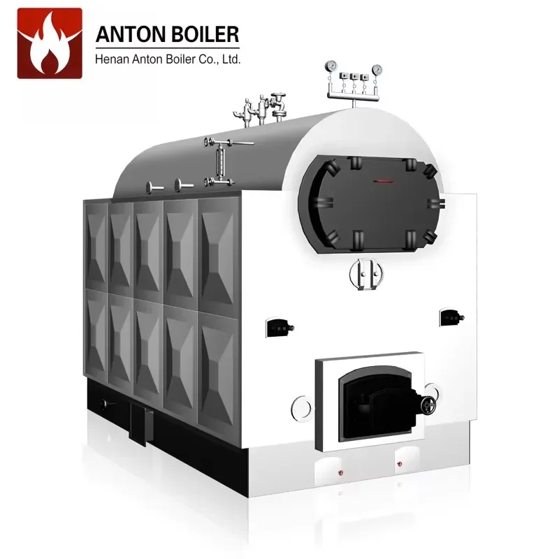 J DZH 1-6 Ton Waste Wood Firewood Log Timber Fired Industrial Horizontal Hand Manual Feeding Steam Boiler High Thermal Boiler