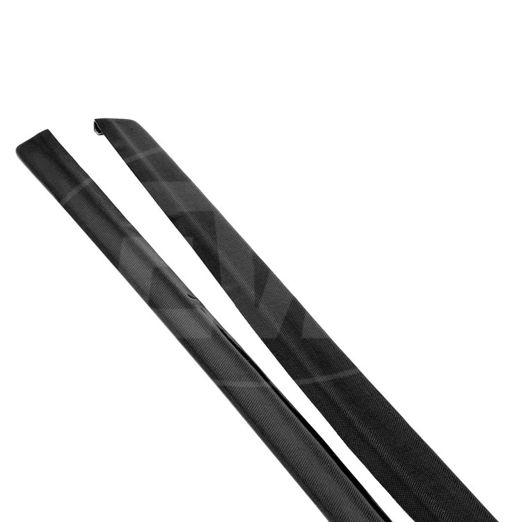 FOR 2001-2007 MITSUBISHI LANCER EVOLUTION EVO 7 8 9 CARBON FIBER SIDE SKIRT EXTENSIONS (PLAIN WAVE) DAMD STYLE