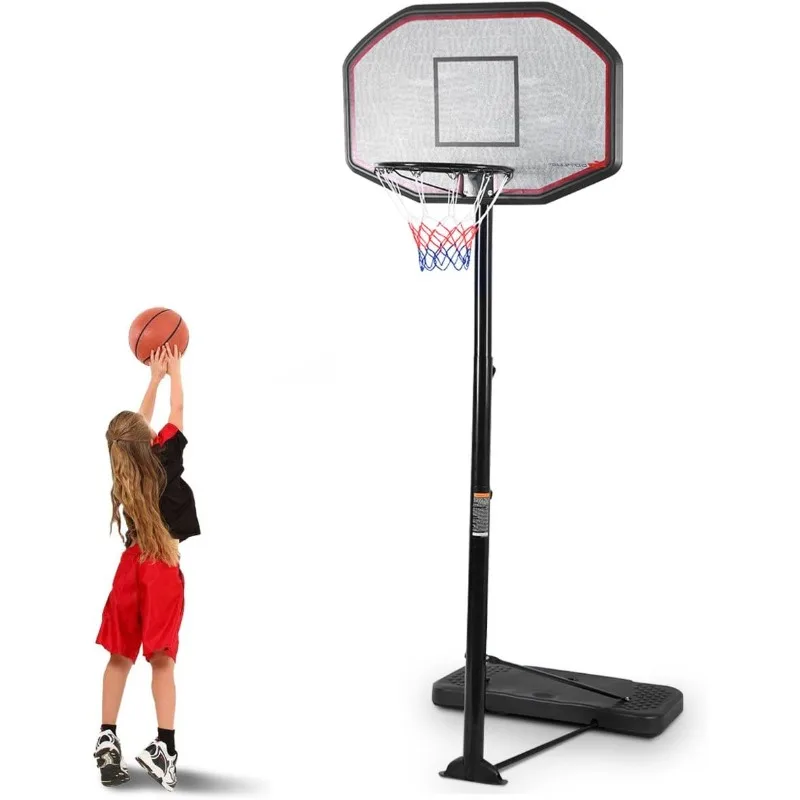 

Giantex Portable Basketball Hoop Stand, Adjustable Height 6.5-10 ft, 43Inch Backboard, Portable Basketball Hoop