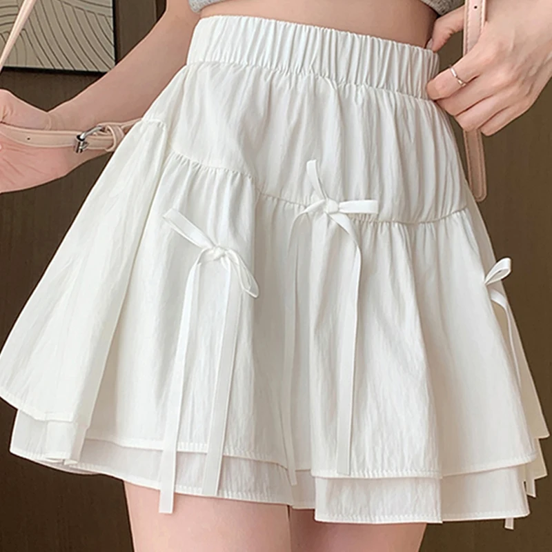 

New Korean Style Fashion Sweet High Waist Bow Bud Skirt For Women