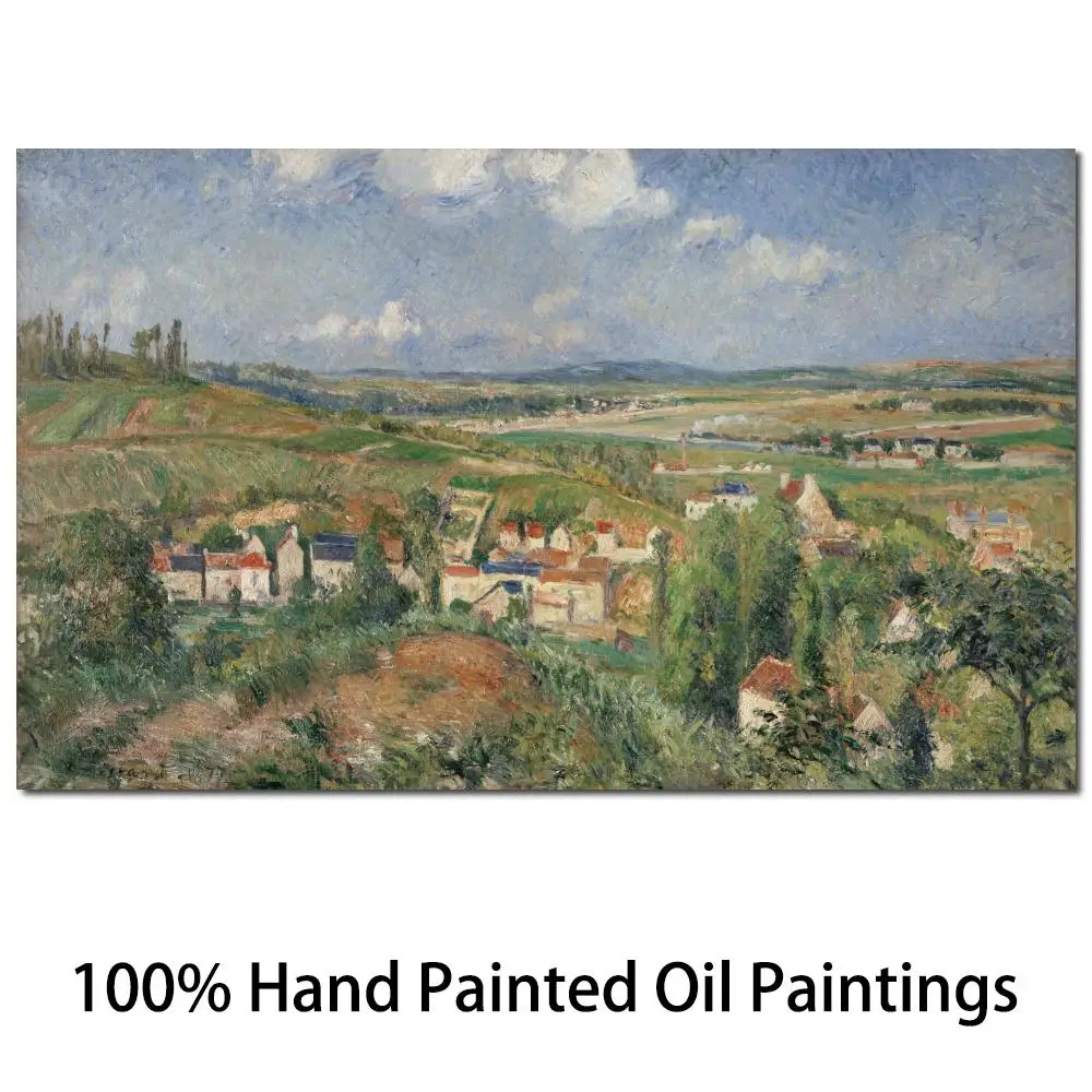 

Pontoise Landscape Canvas Art Camille Pissarro Paintings Handmade Impressionist Village Artwork Living Room Decor High Quality