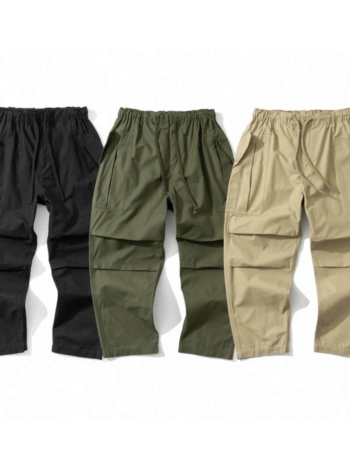 

Ретро-японские рабочие брюки-карго в стиле парашютиста для мужчин, большие размеры, прямые штанины, повседневные брюки для весны и осени, универсальные для активного отдыха