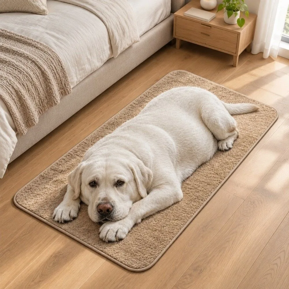Crystal Velvet Lifelike Visuals Floor Mat Non-slip 40×60CM 40×120CM 50×160CM Bedroom Door Rug Dog Pattern Water-absorbing