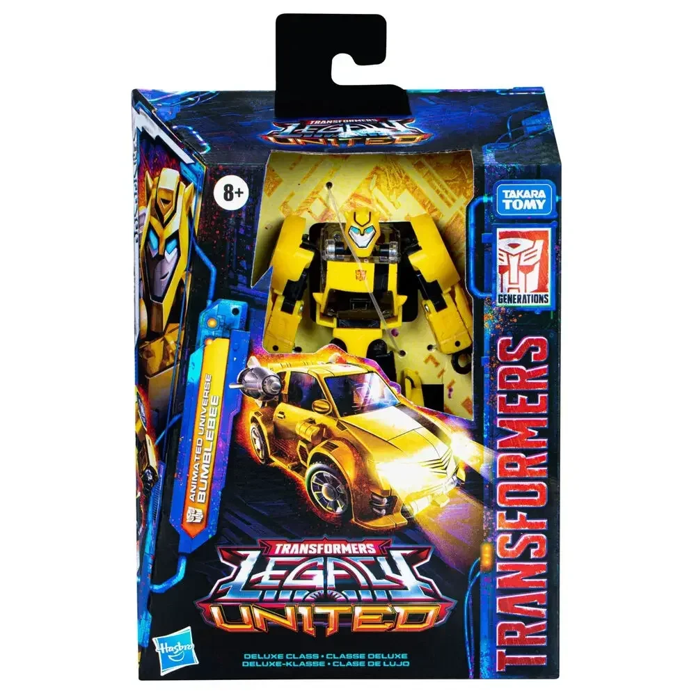 In Stock Hasbro Transformers Legacy United Bumblebee 14cm Deluxe Class Animated Universe Anime Action Figure Original Model Toys