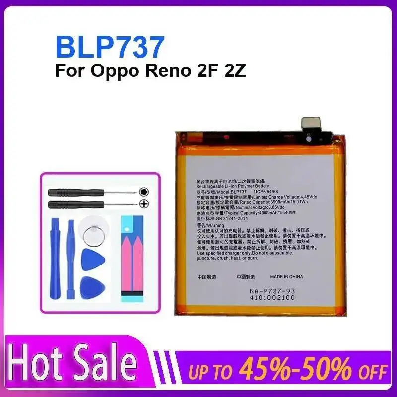 For Oppo Reno 2F 2Z Mobile Phone Battery BLP737 4000Mah Strong Compatibility