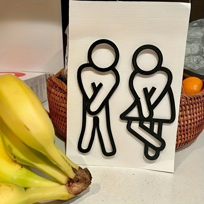 WC Door Signs Decoration Modern Men and Women Toilet Signs Toilet Signs Contour Decoration Hanging Pieces Guest Toilet Bathroom