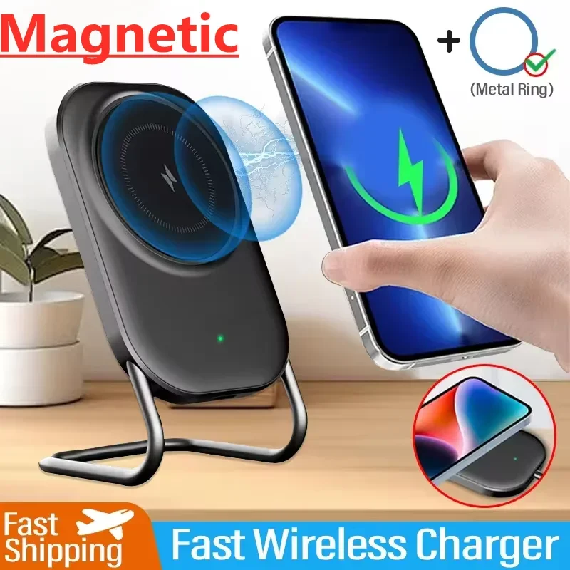 Magnetic Wireless Charger Stand Pad for iPhone 16 15 14 13 12 pro max mini Airpods 3/2 Fast Charging Station Phone Holder Mount