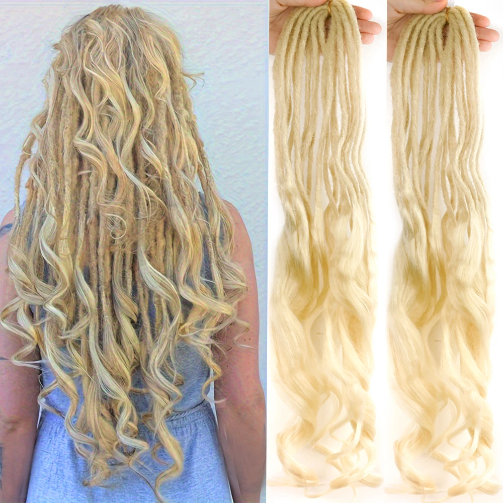 

65 см синтетические светлые французские локоны, дреды, вязанные крючком волосы, свободные локоны ручной работы, искусственные локоны, вязанные крючком косы, замок для волос для женщин