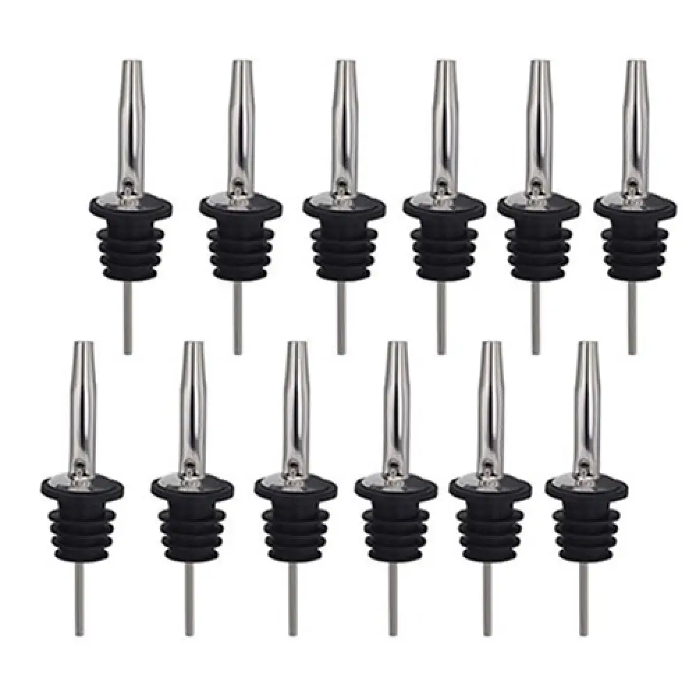 12Pcs Wine Pourer with Tapered Spout Stainless Steel Alcohol Liquor Spouts Bottle Dispenser Wine Bottle Stopper Bottle Pourer