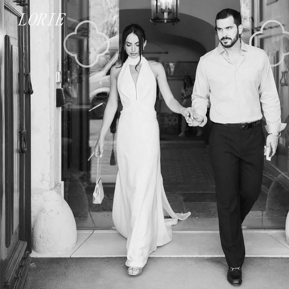 

LORIE Luxury Mermaid Wedding Dress Halter Sleeveless Bridal Dresses Elegant Daily Wedding Gown Customized 2026