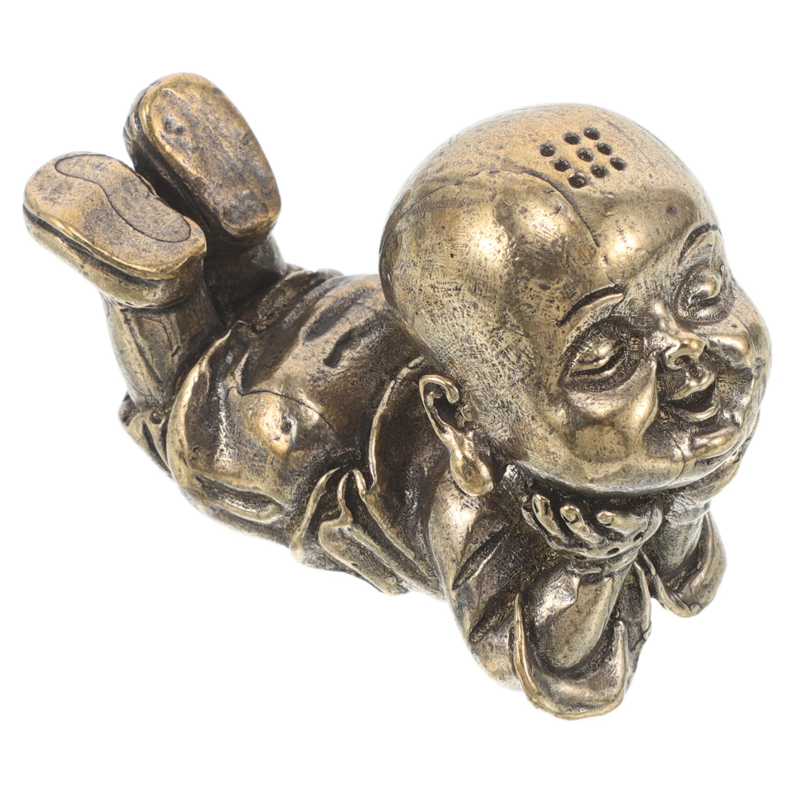 

Brass Monk Ornaments Buddha Statue for Tabletop Miniature Sculpture Shelf Living Room Desk Decorate