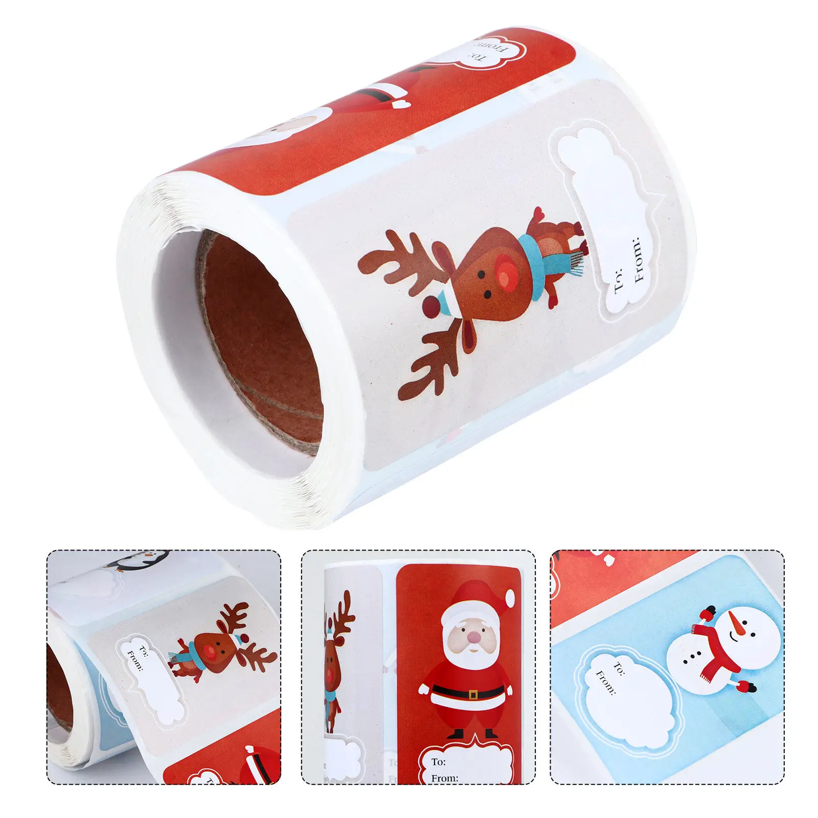 

Self-Adhesive Christmas Gift Tags 6 Assorted Patterns Holiday to from Labels for Present Wrapping Craft Scrapbooking