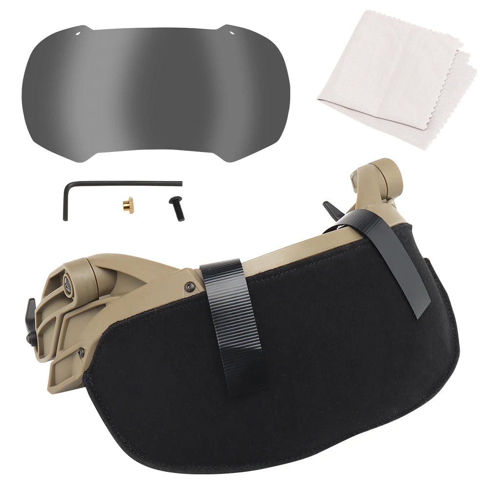 Casco táctico con gafas abatibles para airsoft paintball y tiro - imagen 2