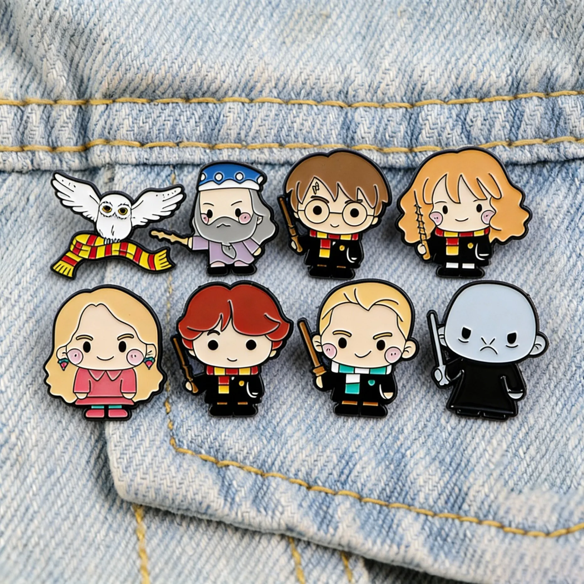 Broches de Esmalte Fofos de Estudante: Broche de Mago, Crachá de Lapela para Mochilas, Jaquetas, Chapéus, Bolsas, Joias de Moda, Presente para Fãs de Filmes