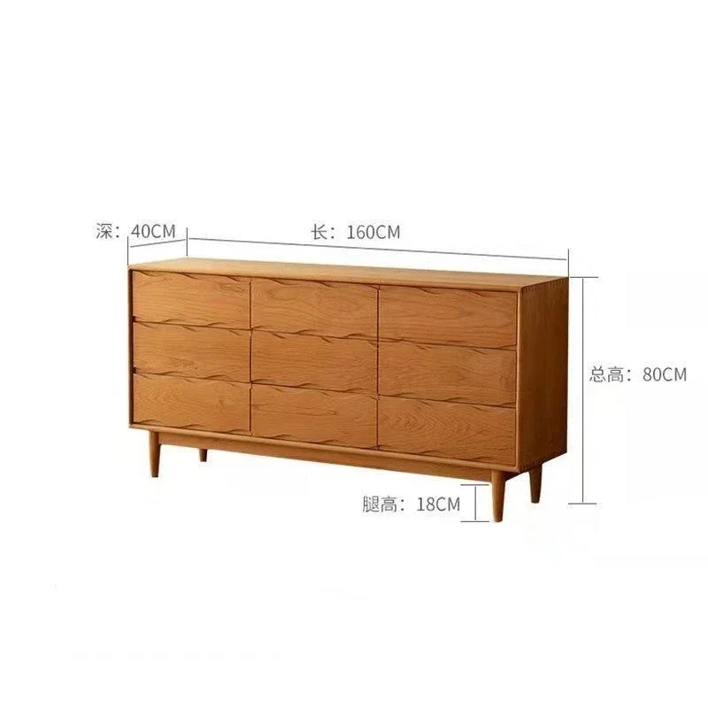 

All solid wood nine-chest cabinet cherry wood, Nordic modern locker, fully equipped black walnut storage cabinet