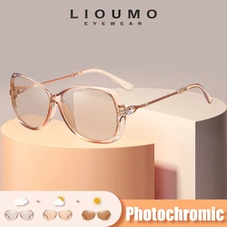 LIOUMO 2026 Elegant Photochromic Women's Sunglasses Polarized Chameleon Lens Luxury Sun glasses Ladies UV400 Lentes de sol Mujer