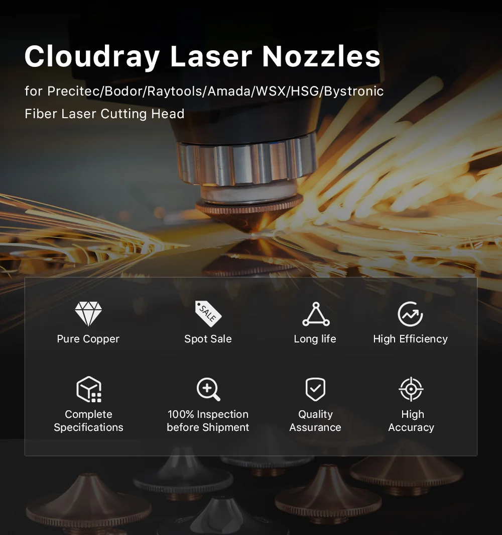 1/10/50 stücke D25 M11 H15 Laser Düsen Einzelne Doppel Schichten D32 H15 M14 Schneiden Düsen für bodor Faser Laser Schneiden Kopf – Detail 9