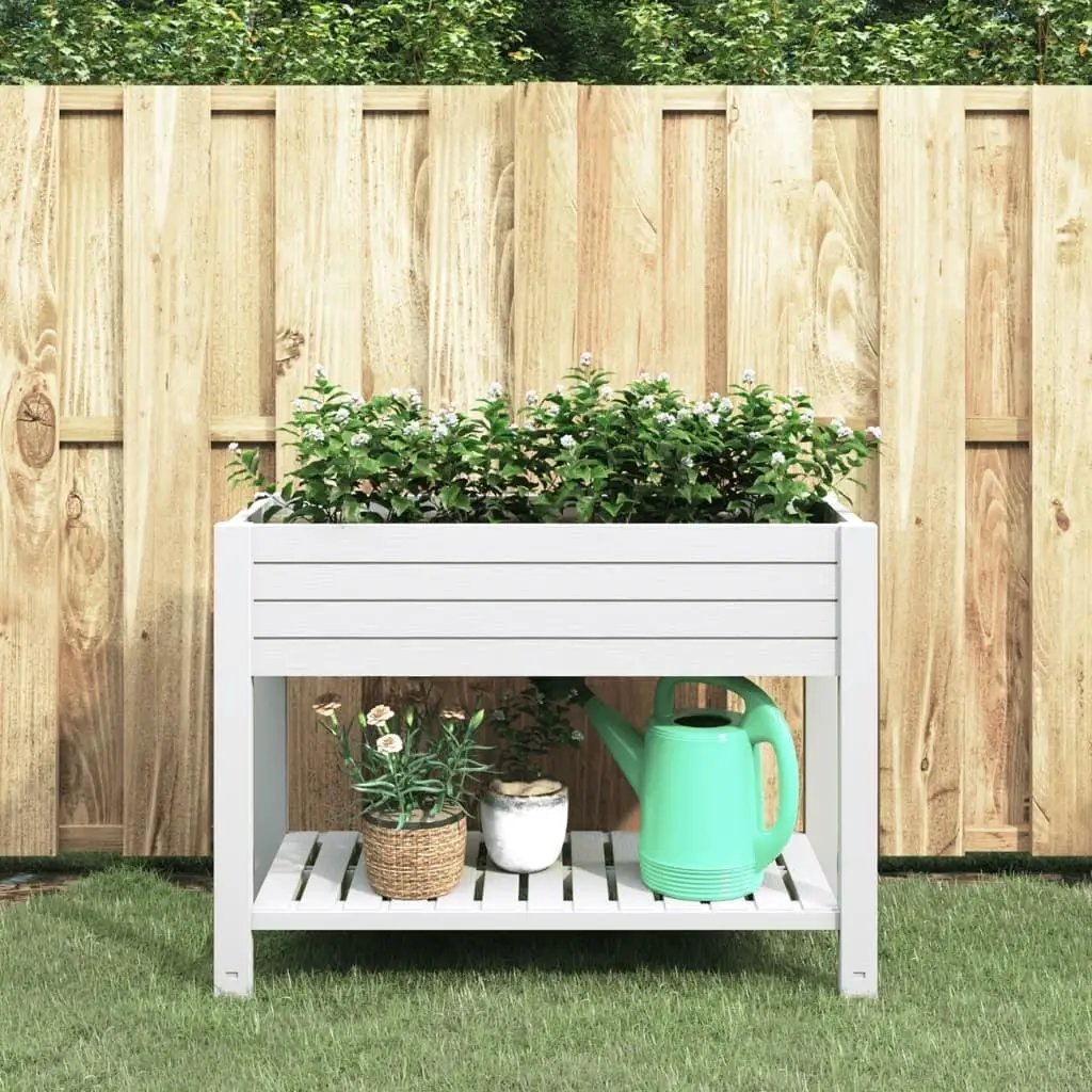 43.3x17.7x31.1 Garden Raised Bed - Durable White Polypropylene Planter Box