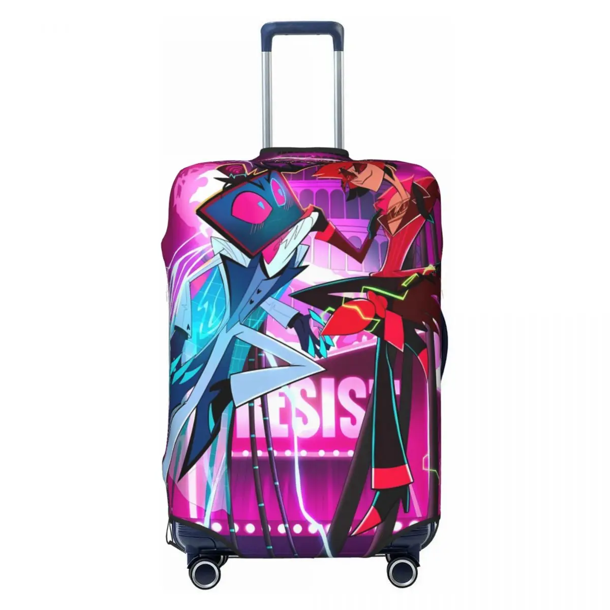 Vox Alastor Hazbin Hotels Suitcase Cover Flight Travel Elastic Luggage Supplies Protection