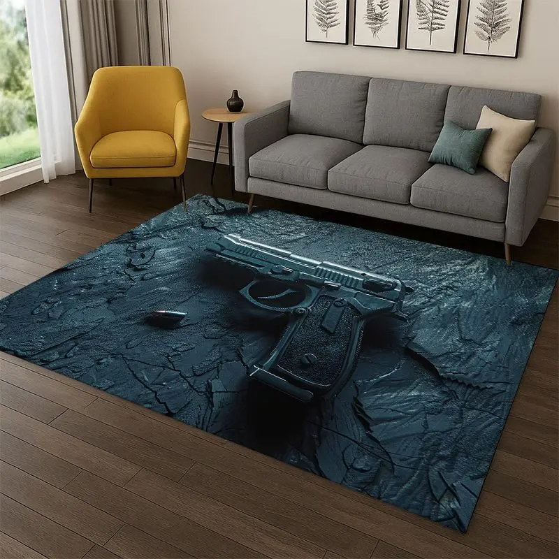 Gun Pistol Ammunition Bullet Cartridge Carpet Rug for Bedroom Living Room Sofa Playroom Doormat Home Decor,Area Rug Non-slip