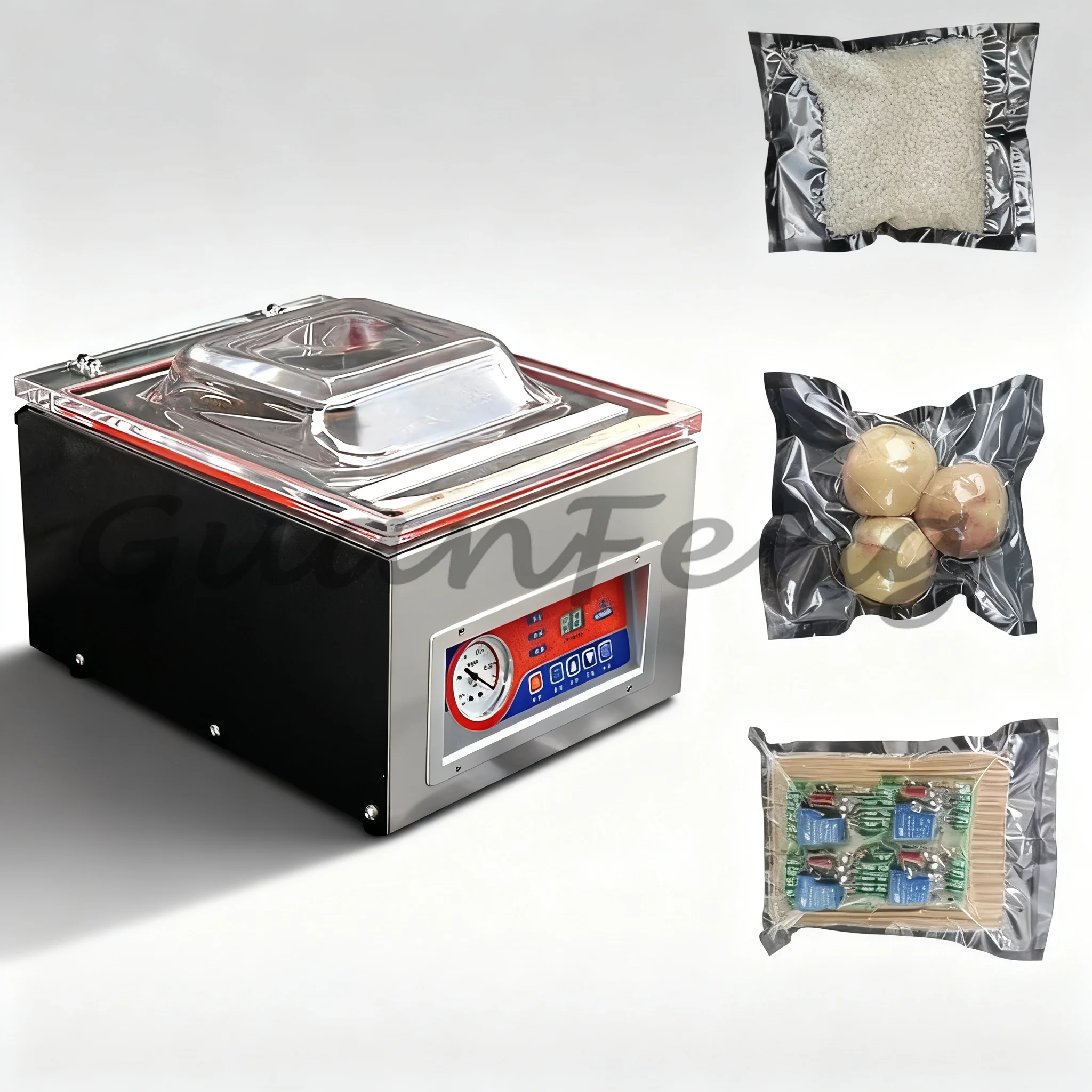 DZ-260C Fully Automatic Desktop Vacuum Sealing Machine, Digital Display Vacuum Sealer for Food Industry Packing