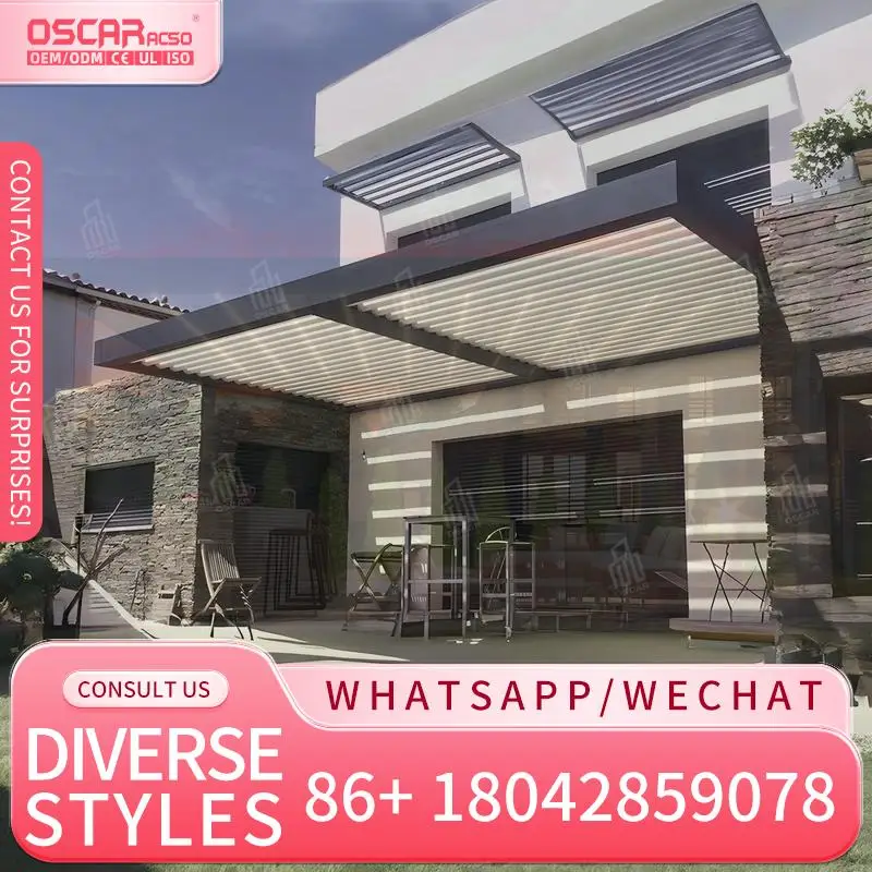 Outdoor Modern Aluminium Louvered Roof System for Garden Home Patio  pergola