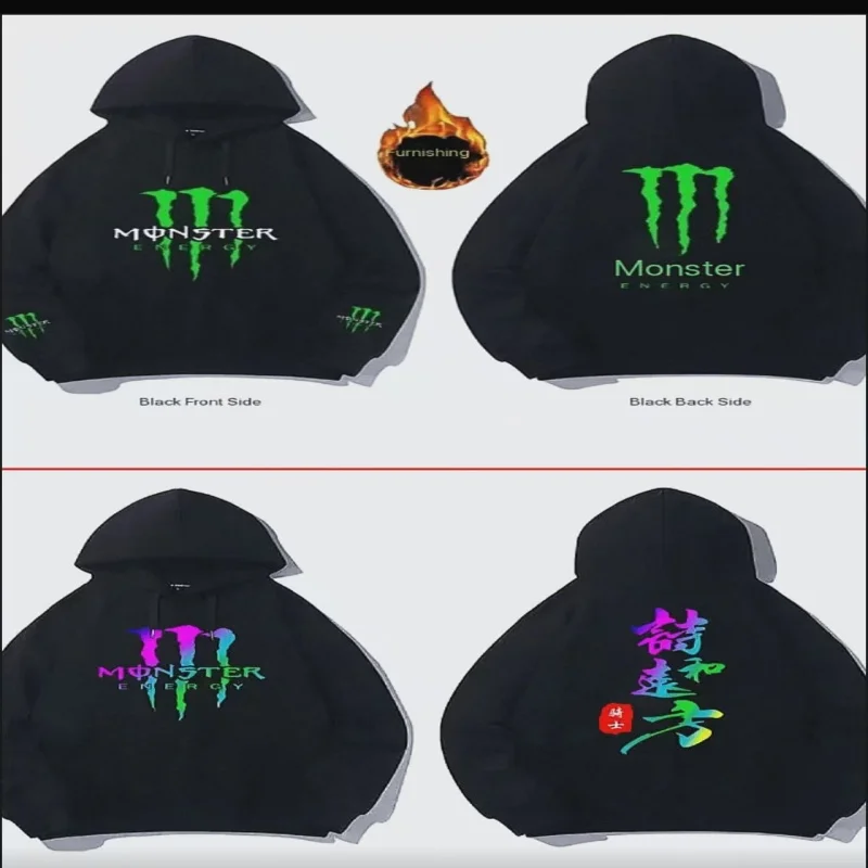 

2025 Men's and Women's Autumn/Winter Fleece Hooded Jacket with Inner Lining and Hat Motorcycle Jacket Coat