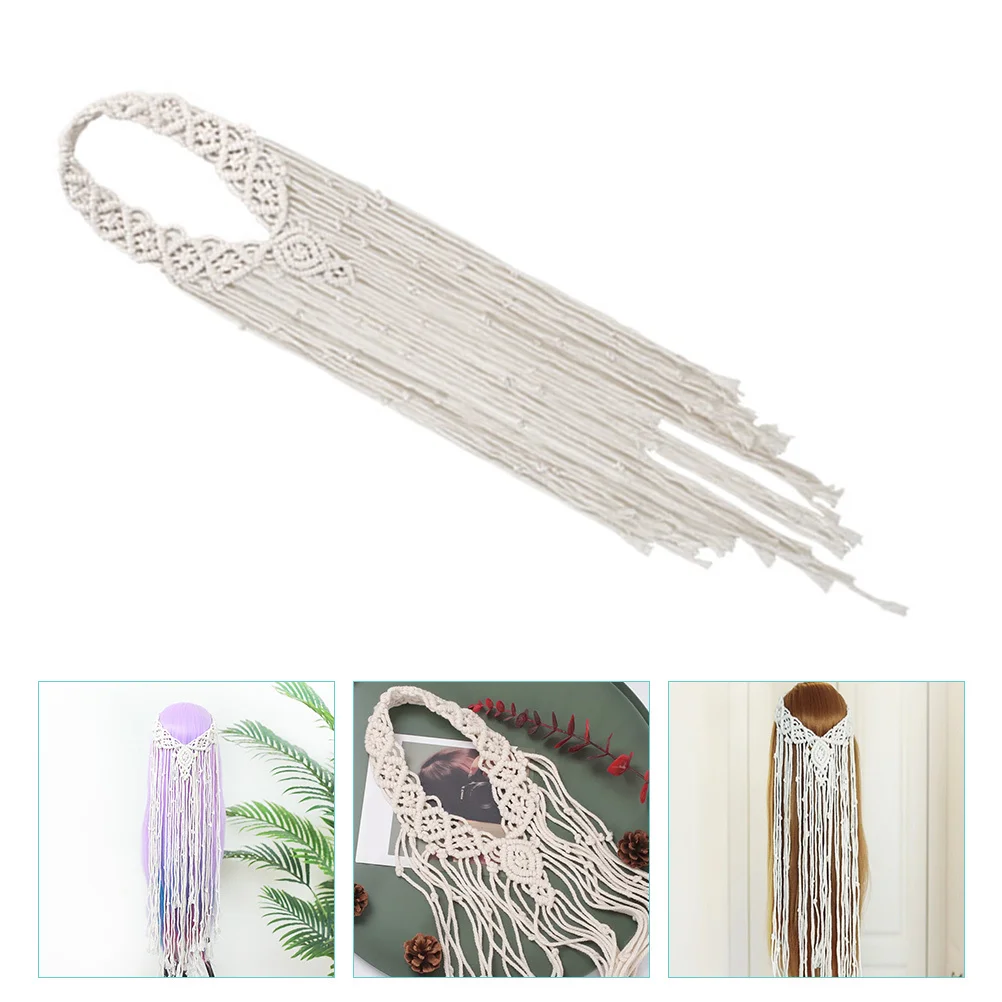 

Long Handmade Macrame Headband Elegant Bohemian Hair Accessories for Women Beach Celebration Bridal Bohemian Hair Accessories