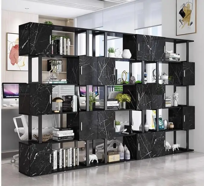 

Shelving multi-level floor screen porch cabinet in hair salon